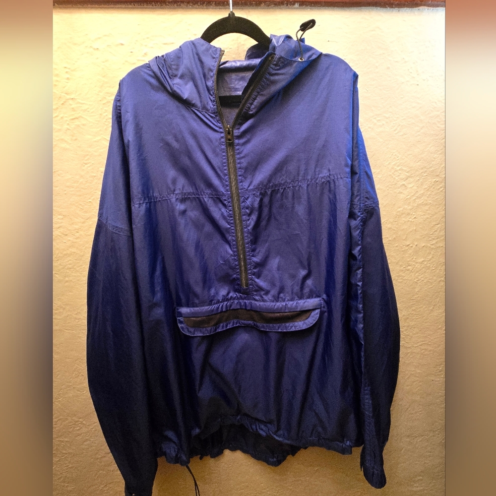 Vintage FILA Anorak Windbreaker | 90s Blue Half-Zip Packable Jacket | XL